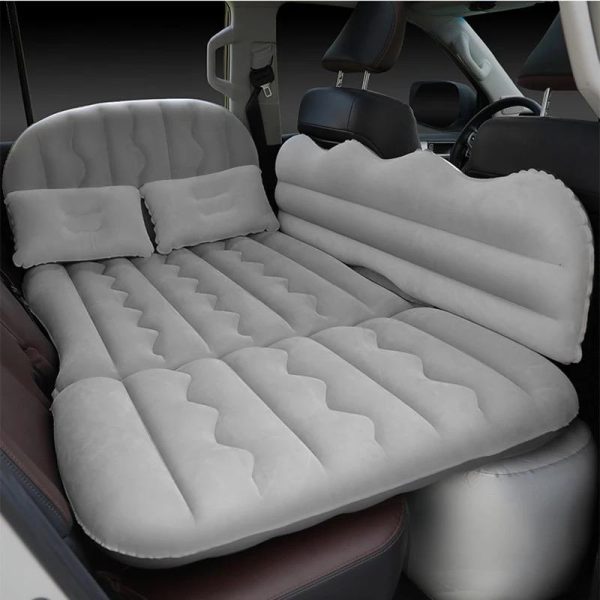 Inflatable car air mattress with electric pump