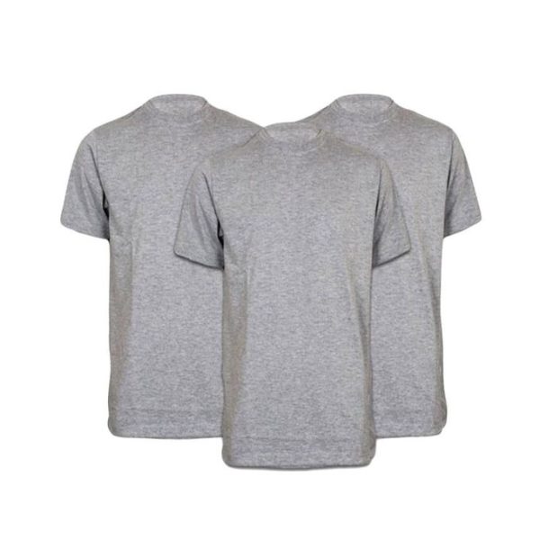 Pack Of 3 Grey Round Neck T-Shirts